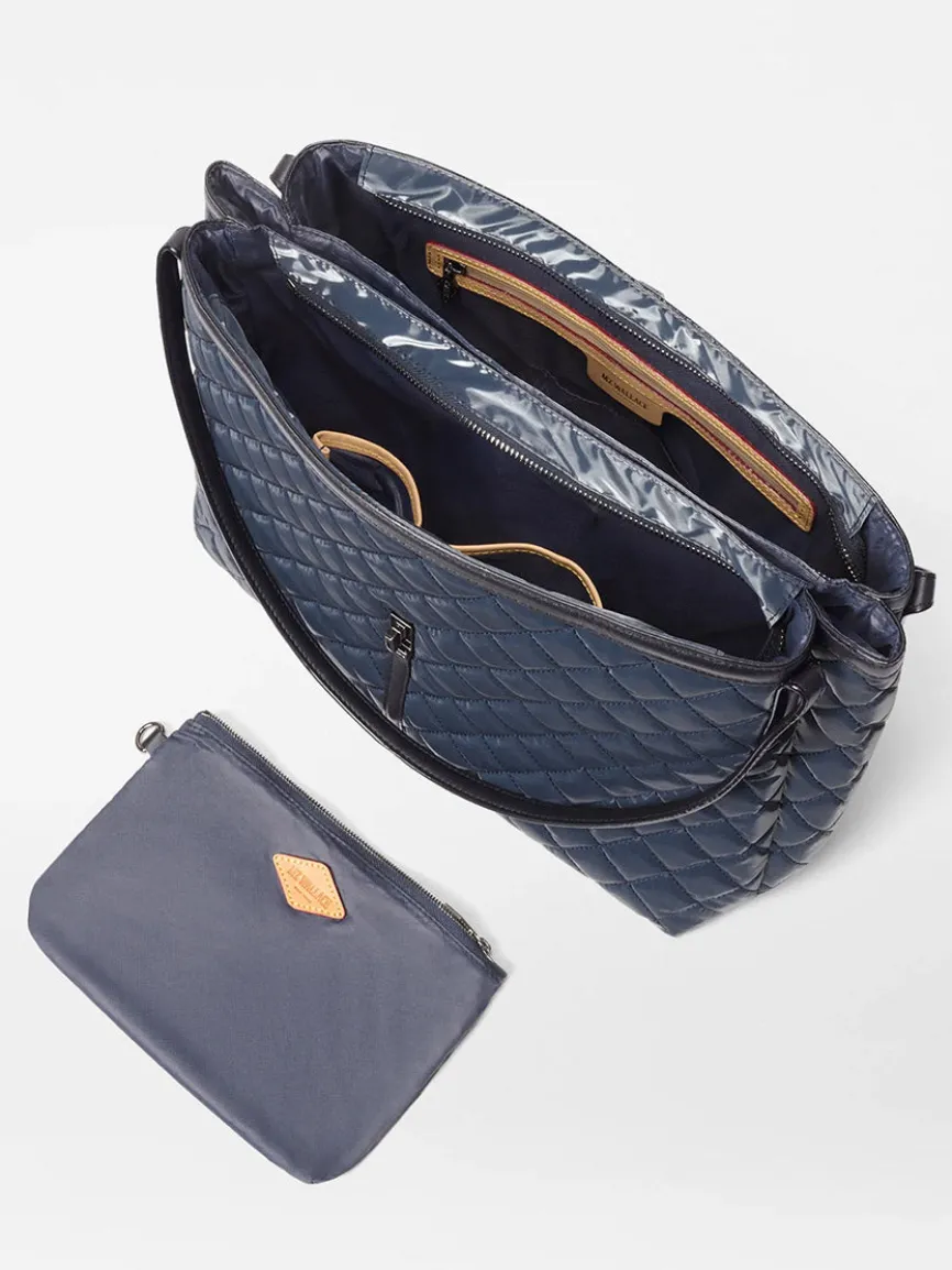 MZ Wallace Astor East West Tote in Ink Liquid Oxford