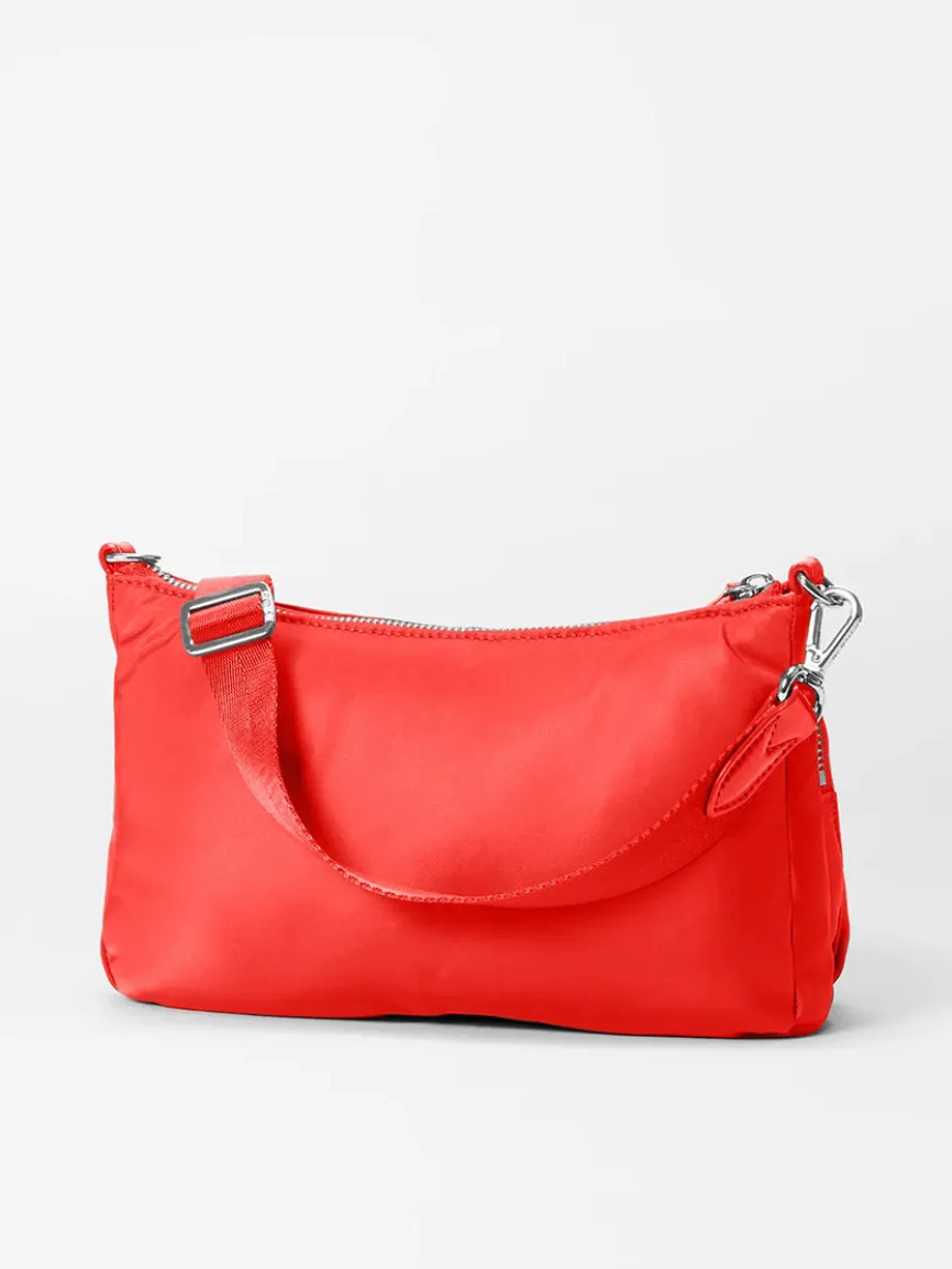 MZ Wallace Chelsea Petite Shoulder Bag in Bright Cherry Bedford