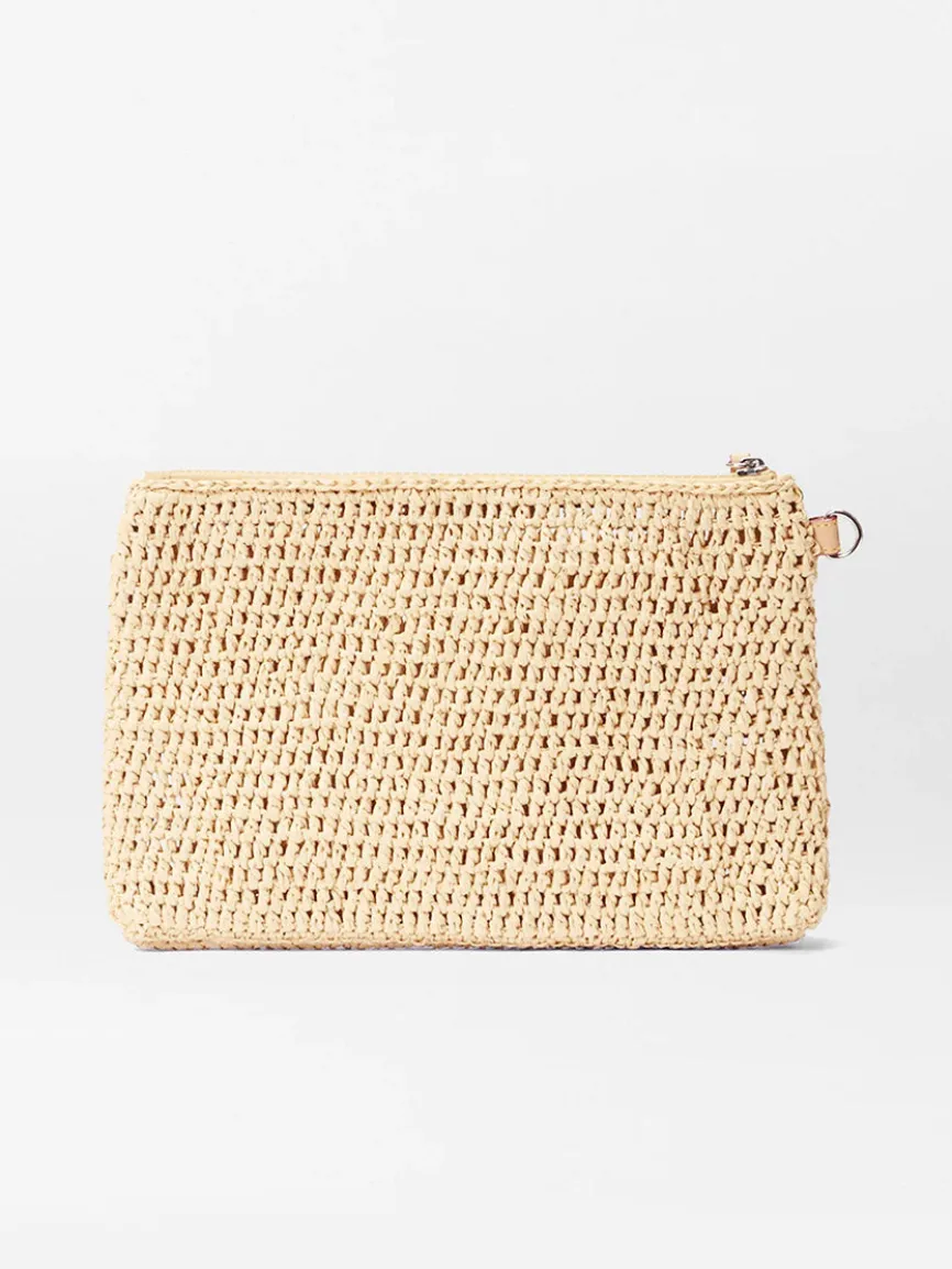 MZ Wallace Crochet Clutch in Crochet/Camel