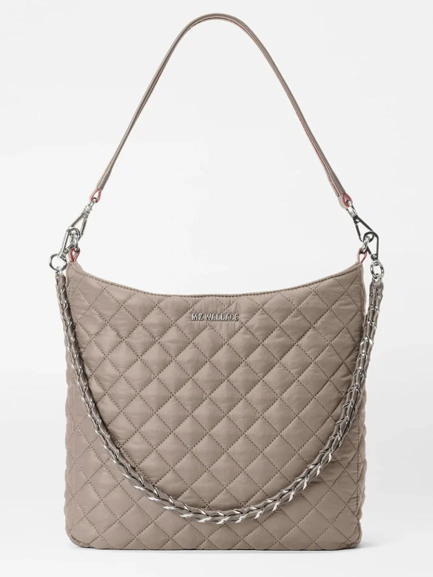 MZ Wallace Crosby Hobo in Morning Dove Oxford