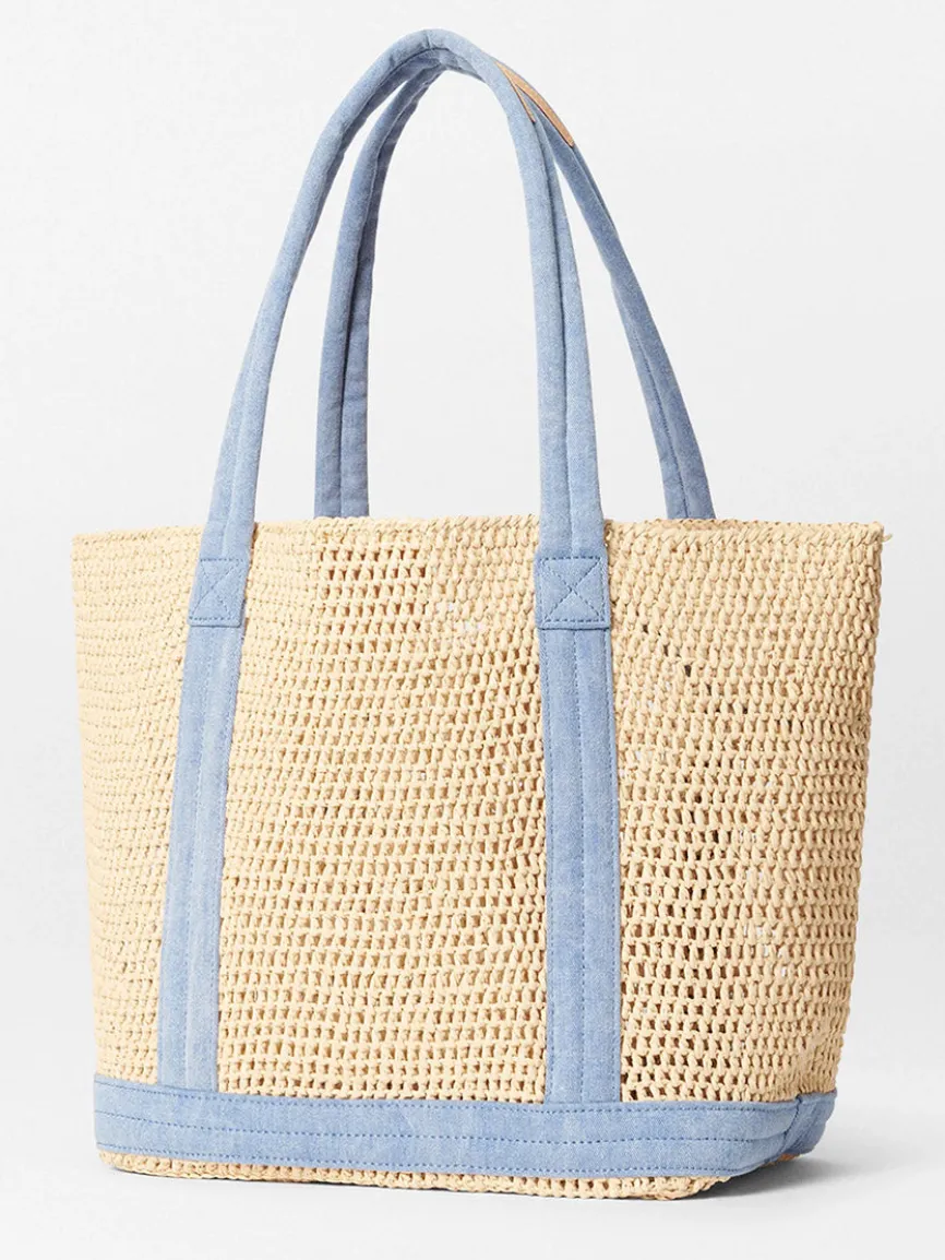 MZ Wallace Medium Crochet Tote in Crochet/True Light Denim