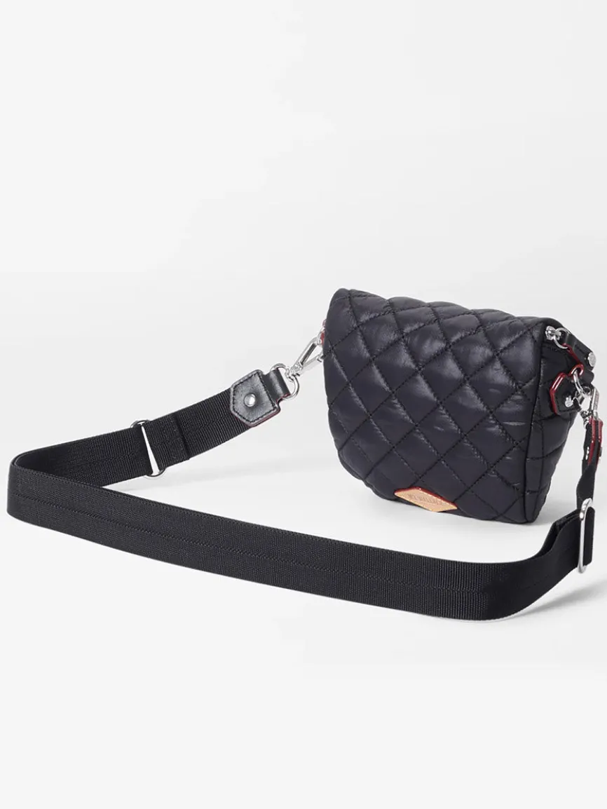 MZ Wallace Micro Crosby Crossbody Sling in Black Oxford