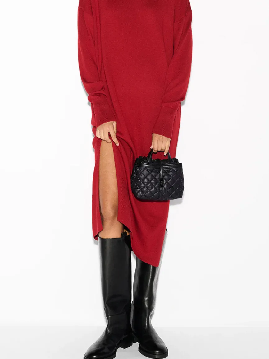 MZ Wallace Mini Astor Top Handle in Black Oxford