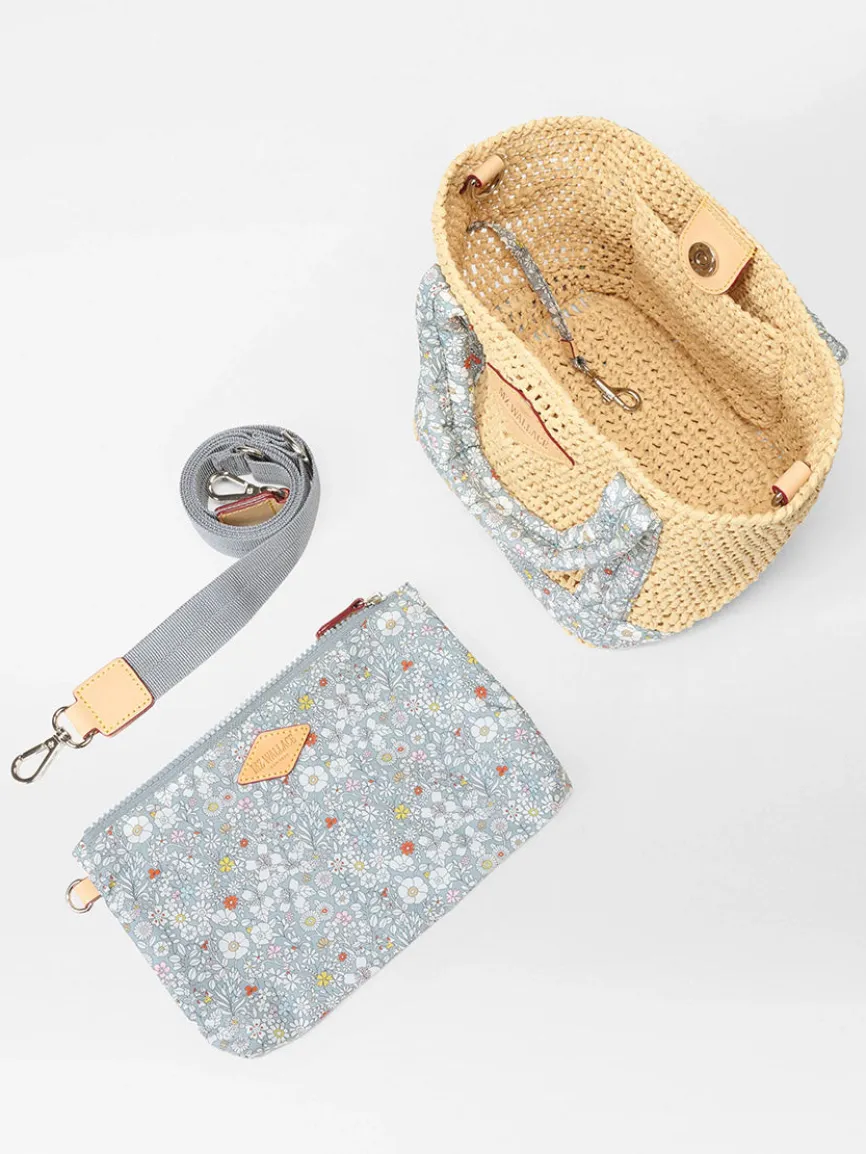 MZ Wallace Mini Crochet Tote in Crochet/June's Meadow Liberty Fabric