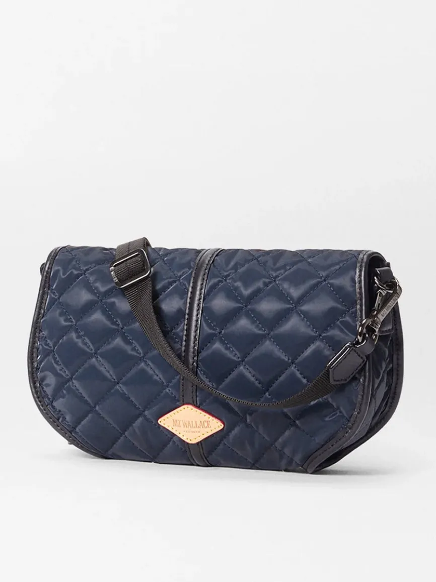 MZ Wallace Small Astor Convertible Clutch in Ink Liquid Oxford