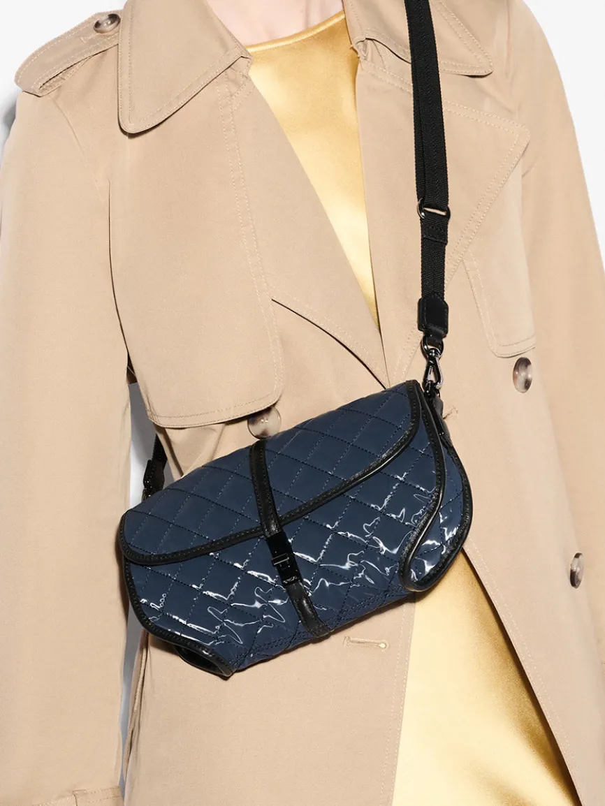 MZ Wallace Small Astor Convertible Clutch in Ink Liquid Oxford