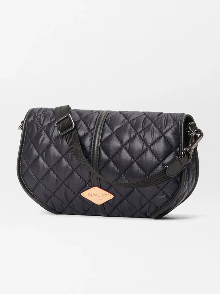 MZ Wallace Small Astor Convertible Clutch in Black Oxford