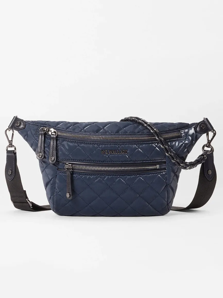 MZ Wallace Small Crosby Sling Bag in Ink Liquid Oxford