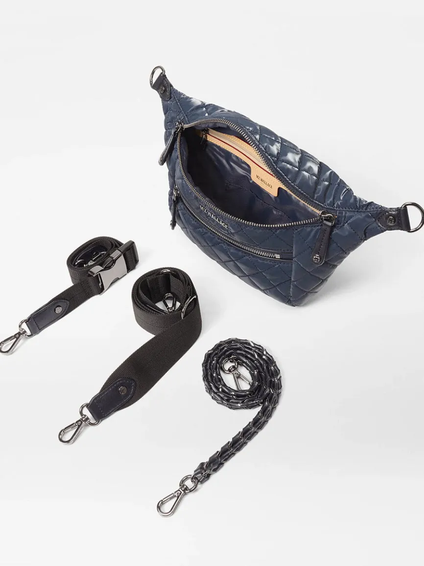 MZ Wallace Small Crosby Sling Bag in Ink Liquid Oxford