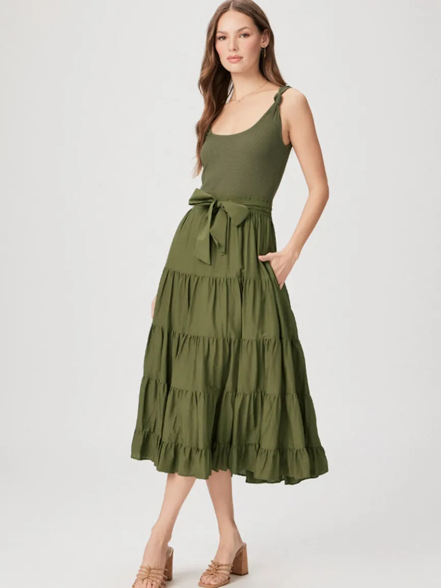 Paige Samosa Dress in Dark Olive