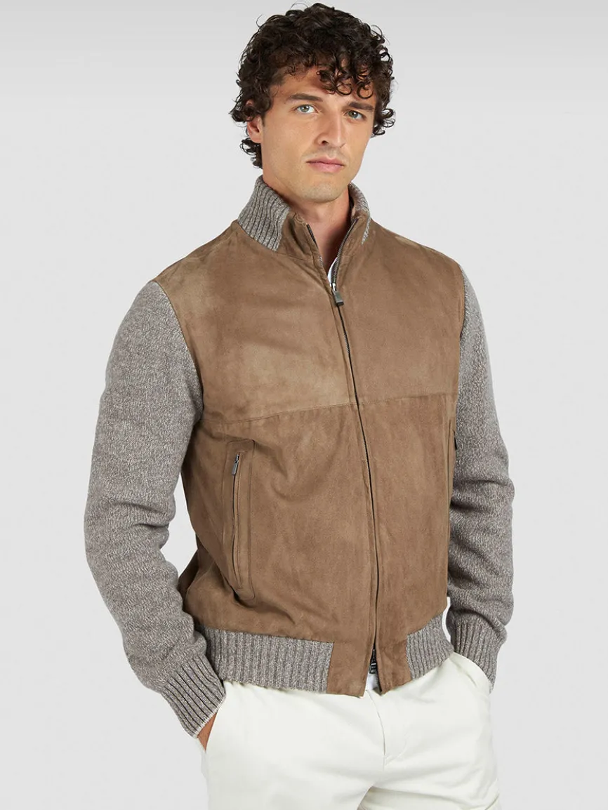 Paul & Shark Hybrid Zip-Up Cardigan in Natural