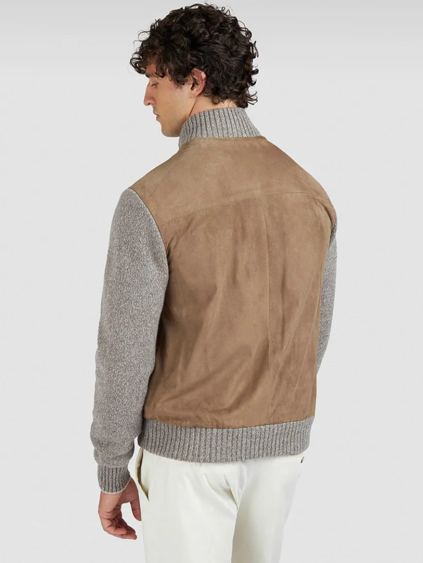 Paul & Shark Hybrid Zip-Up Cardigan in Natural