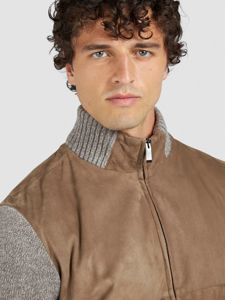 Paul & Shark Hybrid Zip-Up Cardigan in Natural