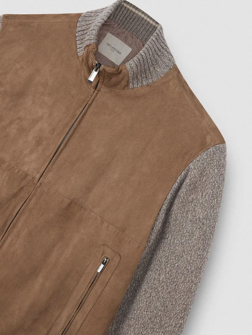 Paul & Shark Hybrid Zip-Up Cardigan in Natural