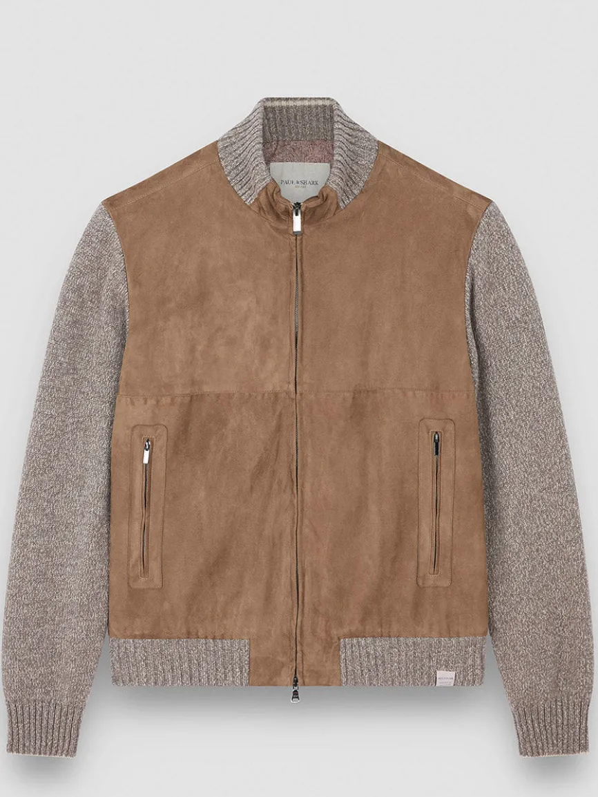 Paul & Shark Hybrid Zip-Up Cardigan in Natural
