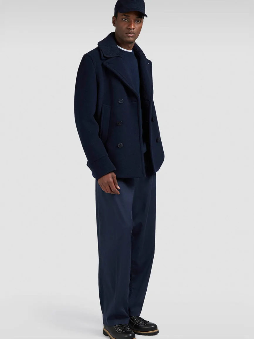 Paul & Shark Peacoat In Wool & Cashmere In Navy