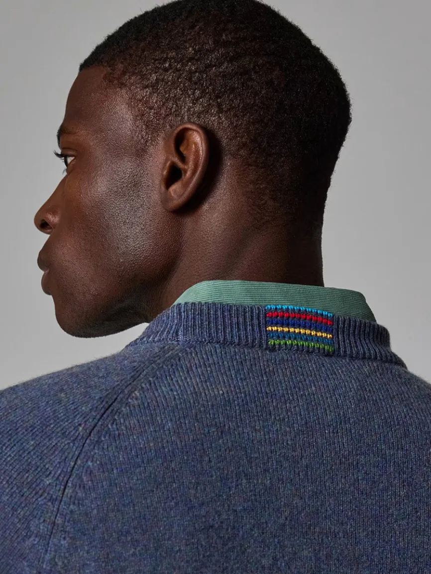 Paul Smith Indigo Merino Wool Crew Neck Sweater