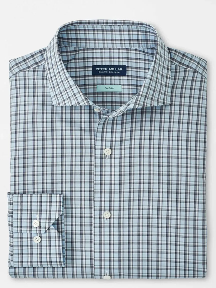Peter Millar Abetone Cotton Sport Shirt in Blue Frost