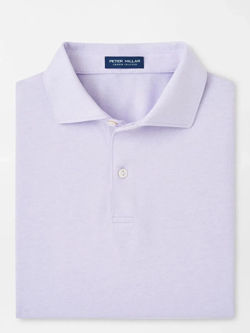 Peter Millar Albatross Cotton Blend Piqué Polo in Lavender Moon