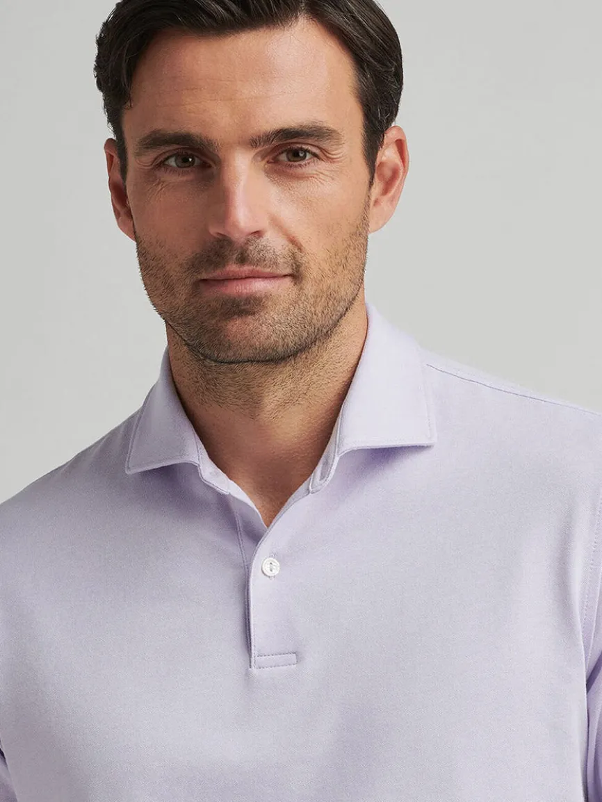 Peter Millar Albatross Cotton Blend Piqué Polo in Lavender Moon
