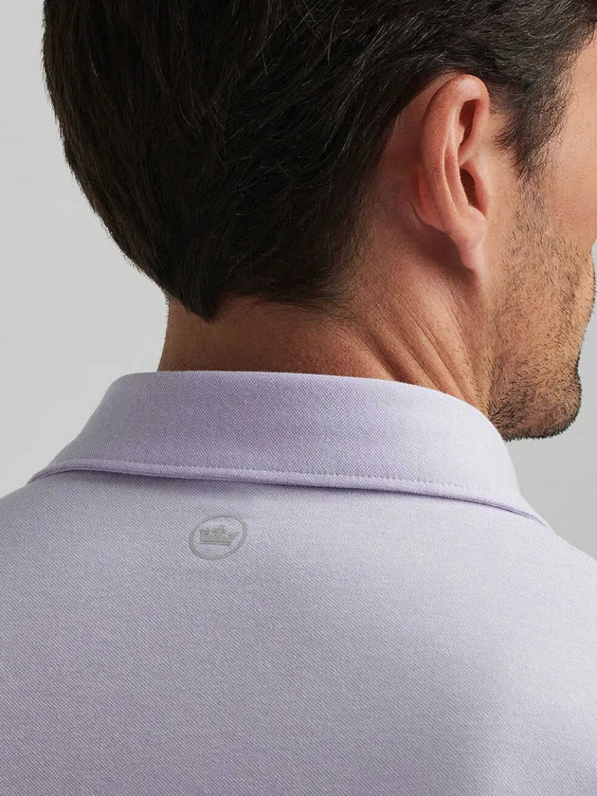 Peter Millar Albatross Cotton Blend Piqué Polo in Lavender Moon