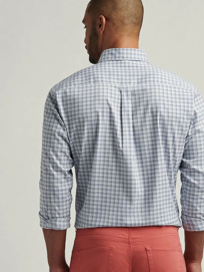 Peter Millar Albert Crown Lite Cotton-Stretch Sport Shirt in Blue Freesia