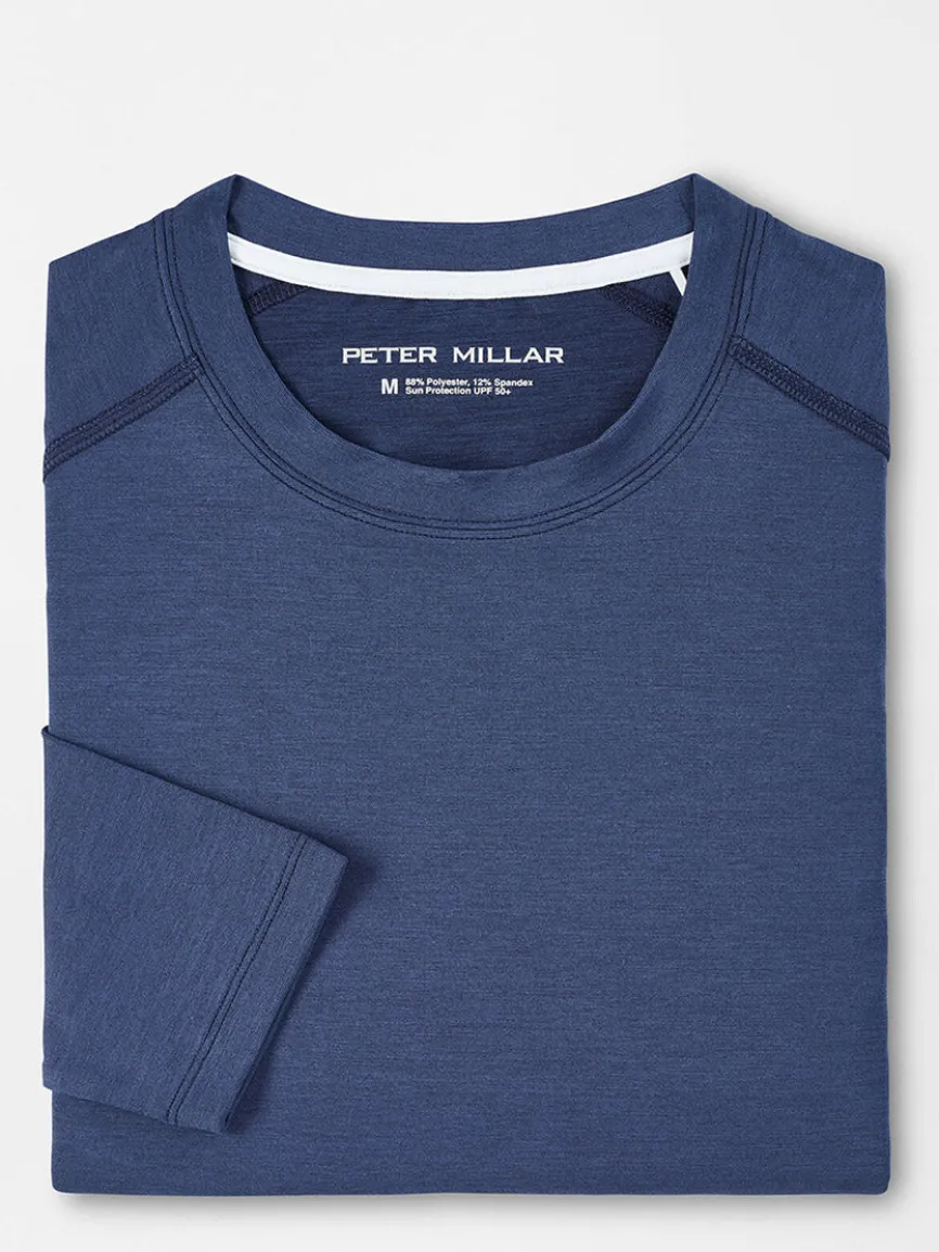 Peter Millar Aurora Performance Long-Sleeve T-Shirt in Navy