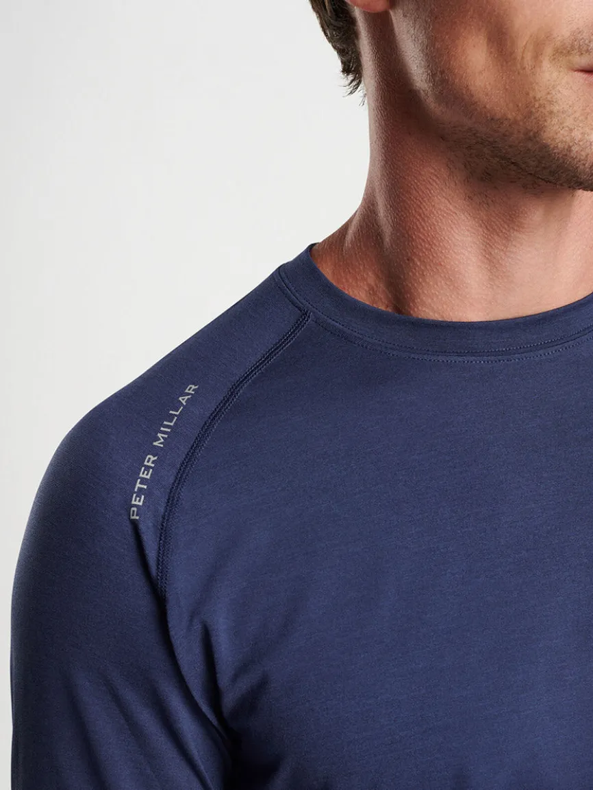 Peter Millar Aurora Performance Long-Sleeve T-Shirt in Navy