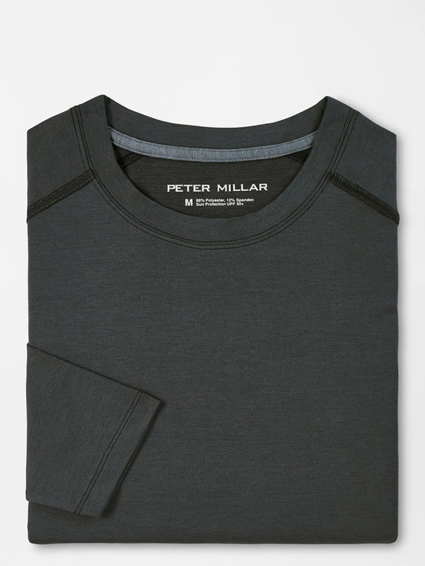 Peter Millar Aurora Performance Long-Sleeve T-Shirt in Black