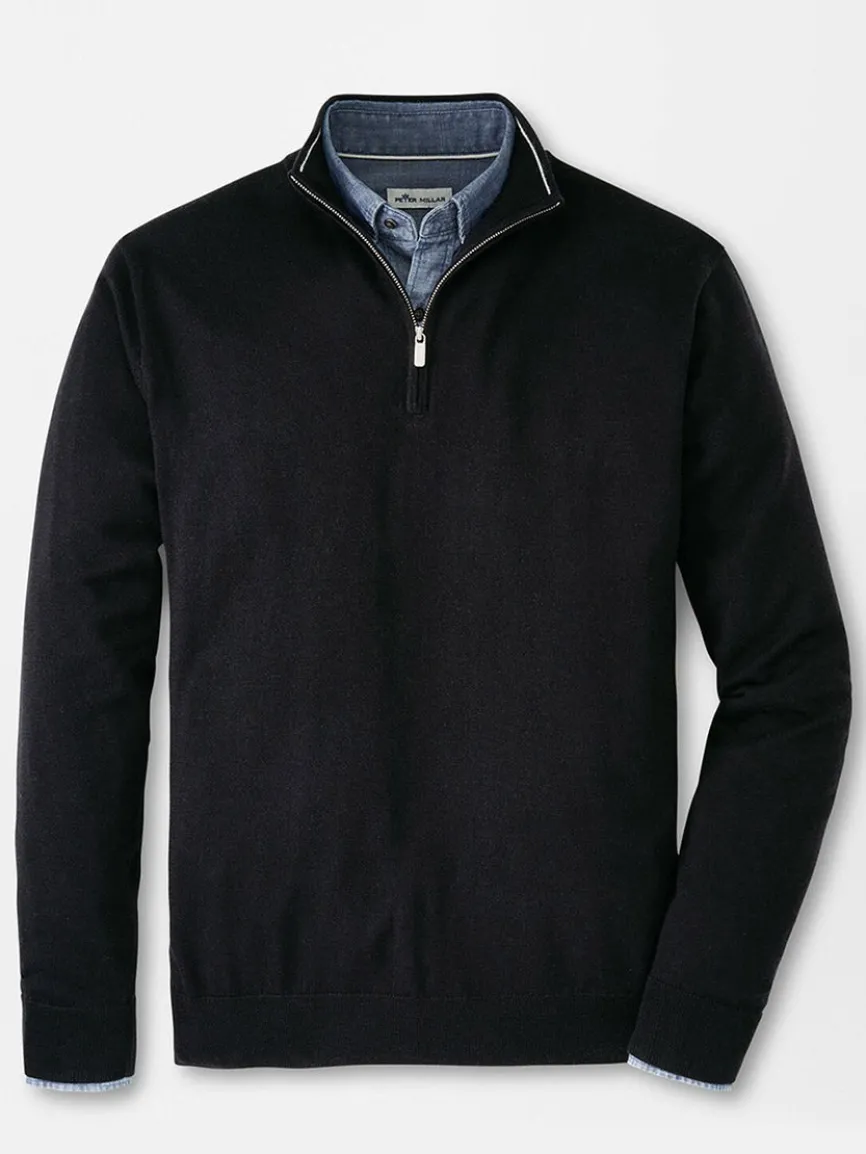 Peter Millar Autumn Crest Quarter-Zip in Black