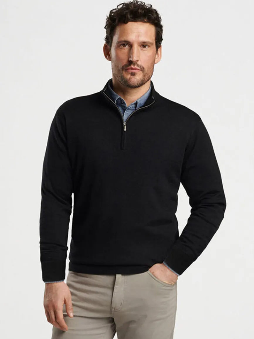 Peter Millar Autumn Crest Quarter-Zip in Black