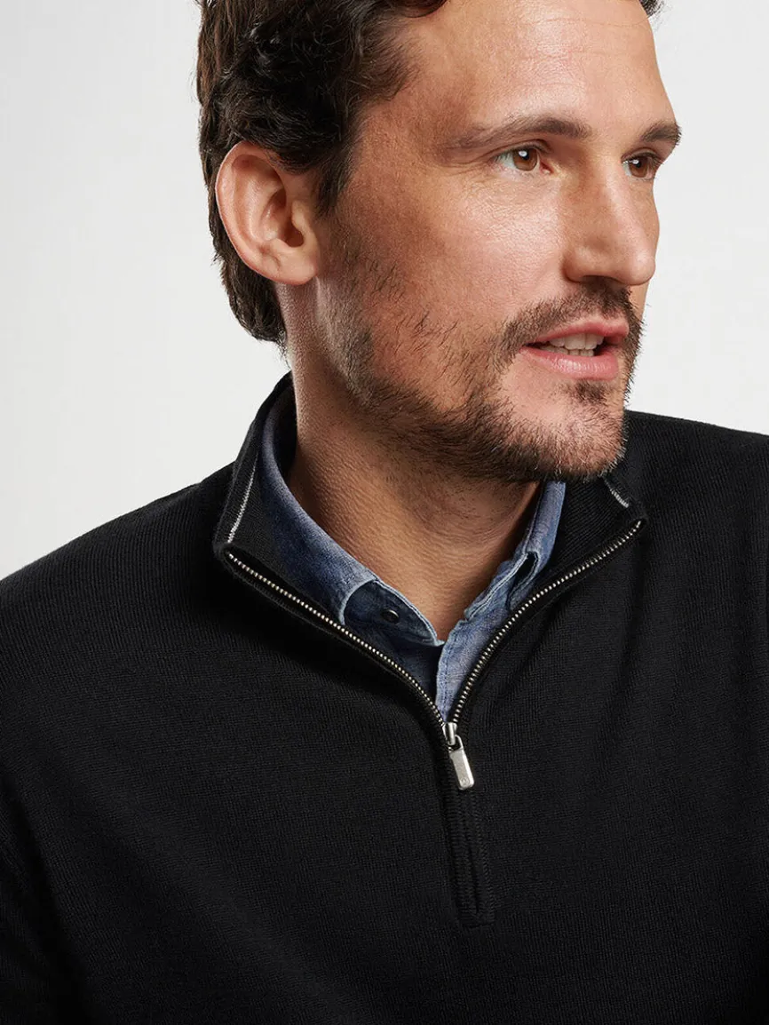 Peter Millar Autumn Crest Quarter-Zip in Black