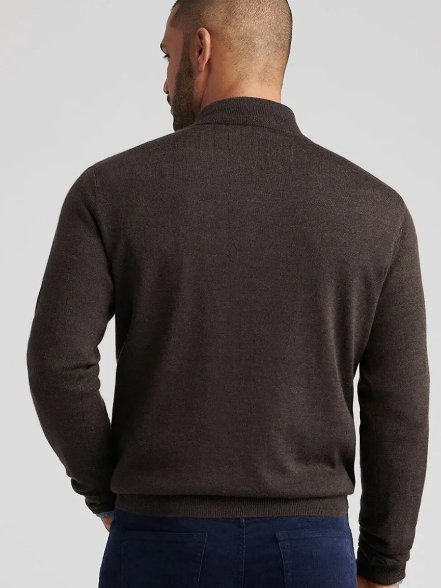 Peter Millar Autumn Crest Suede Trim Quarter-Zip in French Press