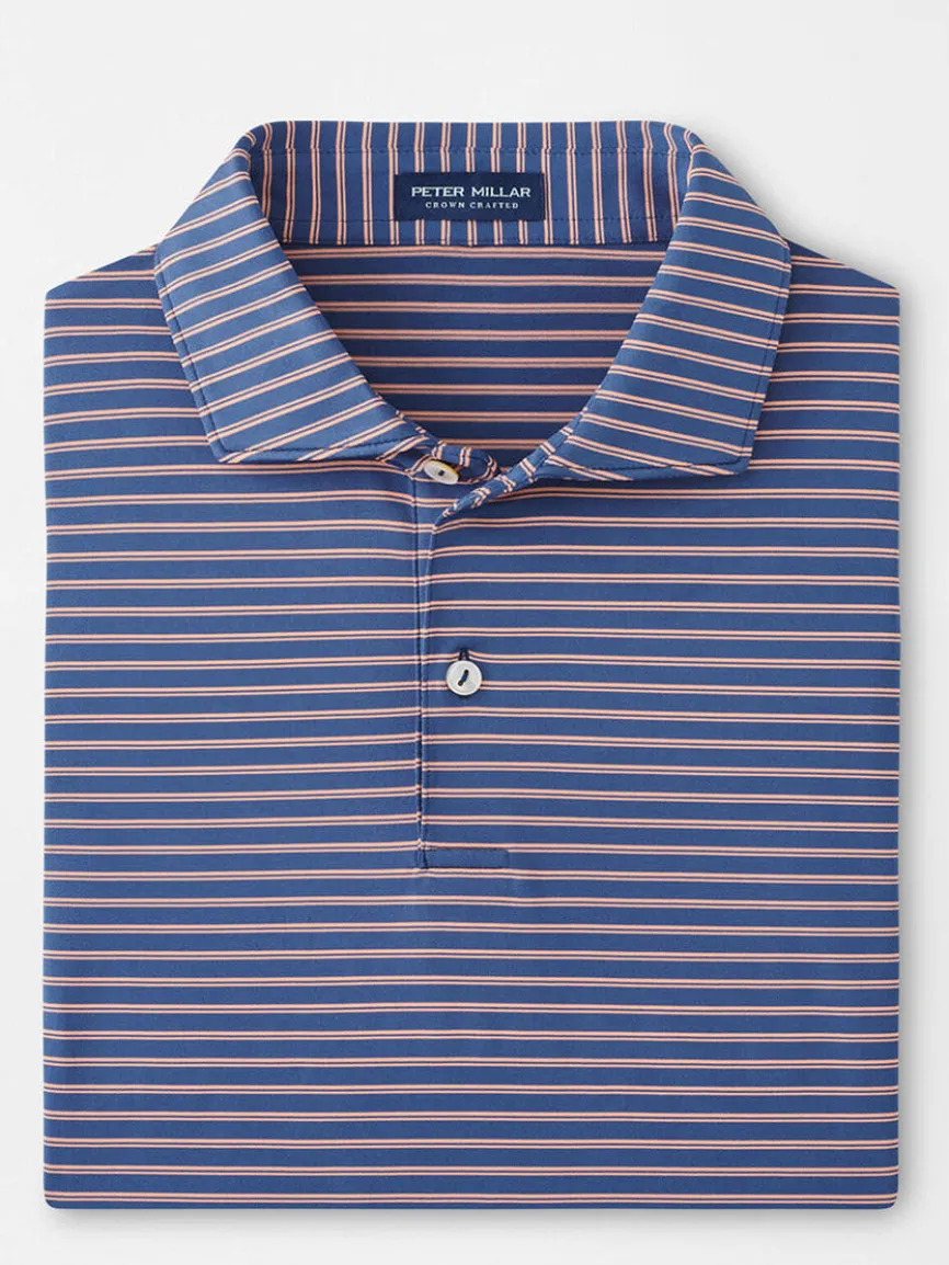 Peter Millar Bridge Performance Jersey Polo in Ocean Blue