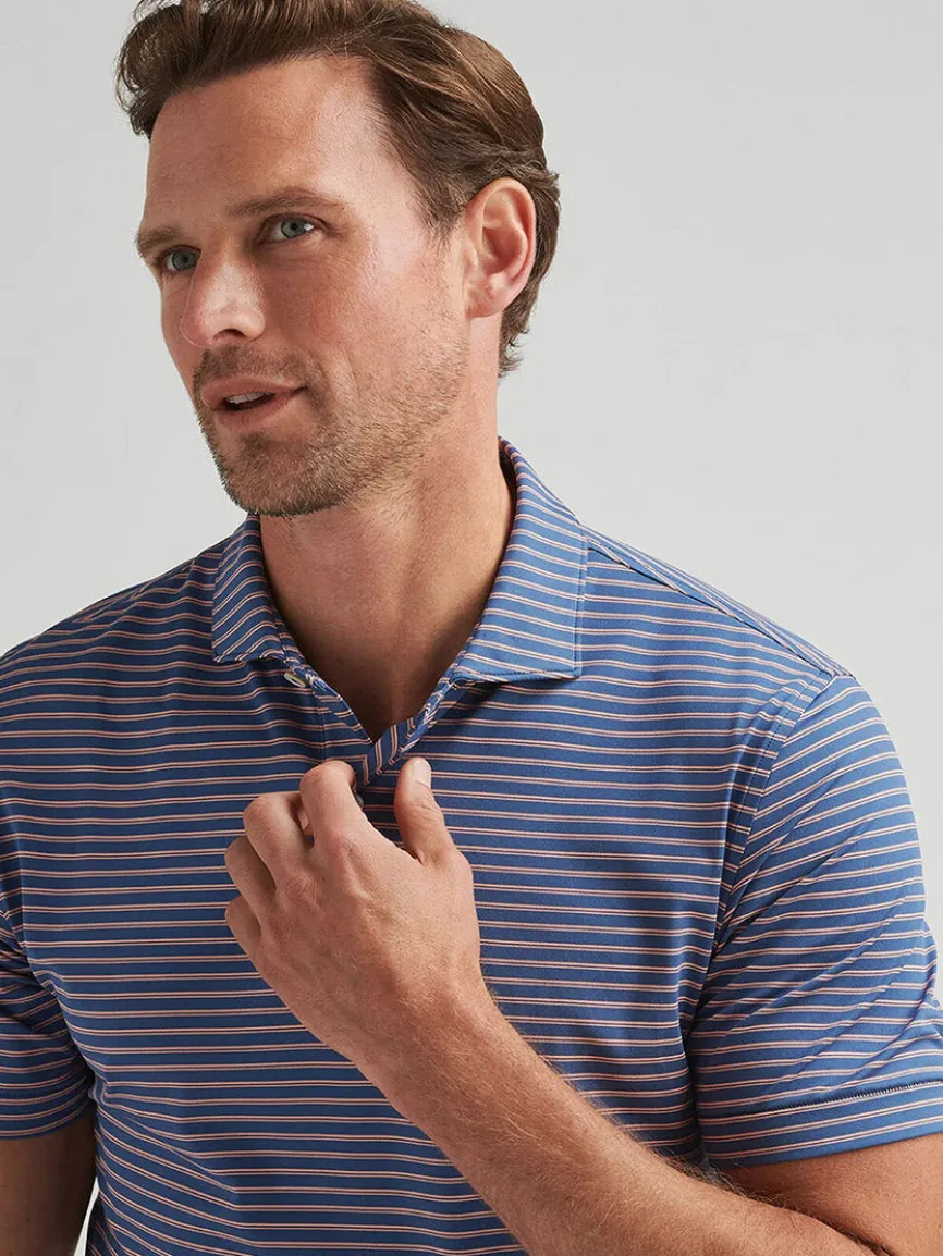 Peter Millar Bridge Performance Jersey Polo in Ocean Blue