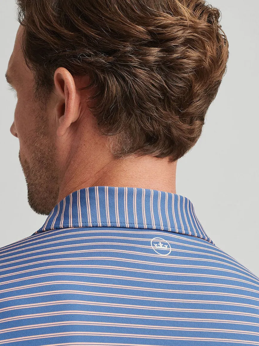 Peter Millar Bridge Performance Jersey Polo in Ocean Blue