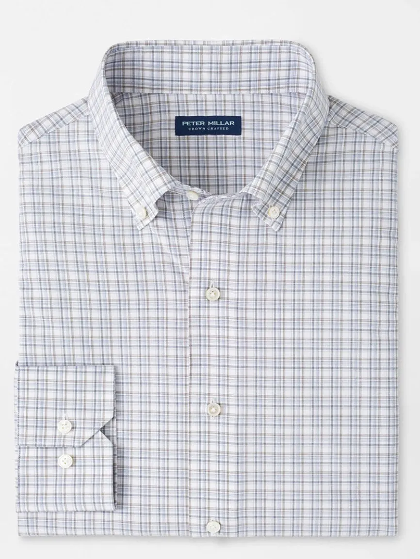 Peter Millar Carter Performance Poplin Sport Shirt in Nebula Blue