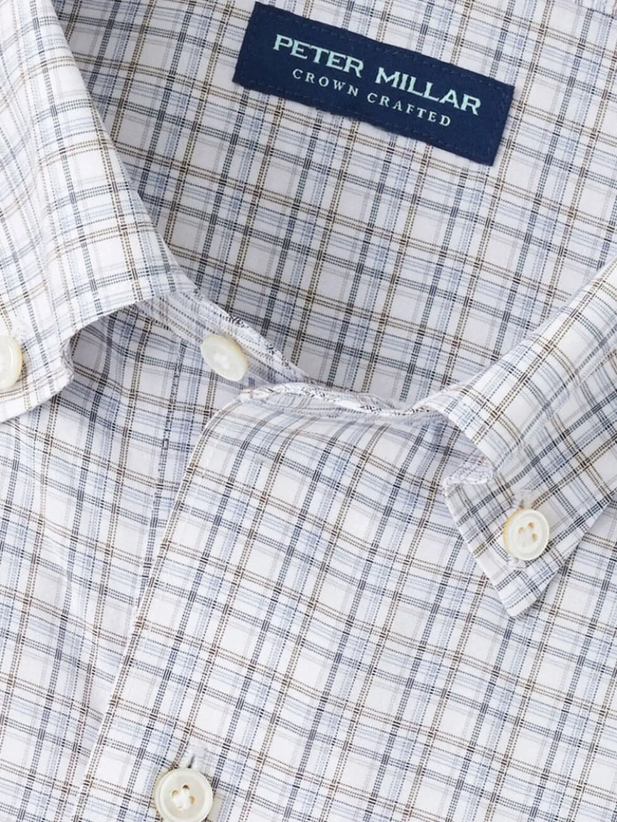 Peter Millar Carter Performance Poplin Sport Shirt in Nebula Blue