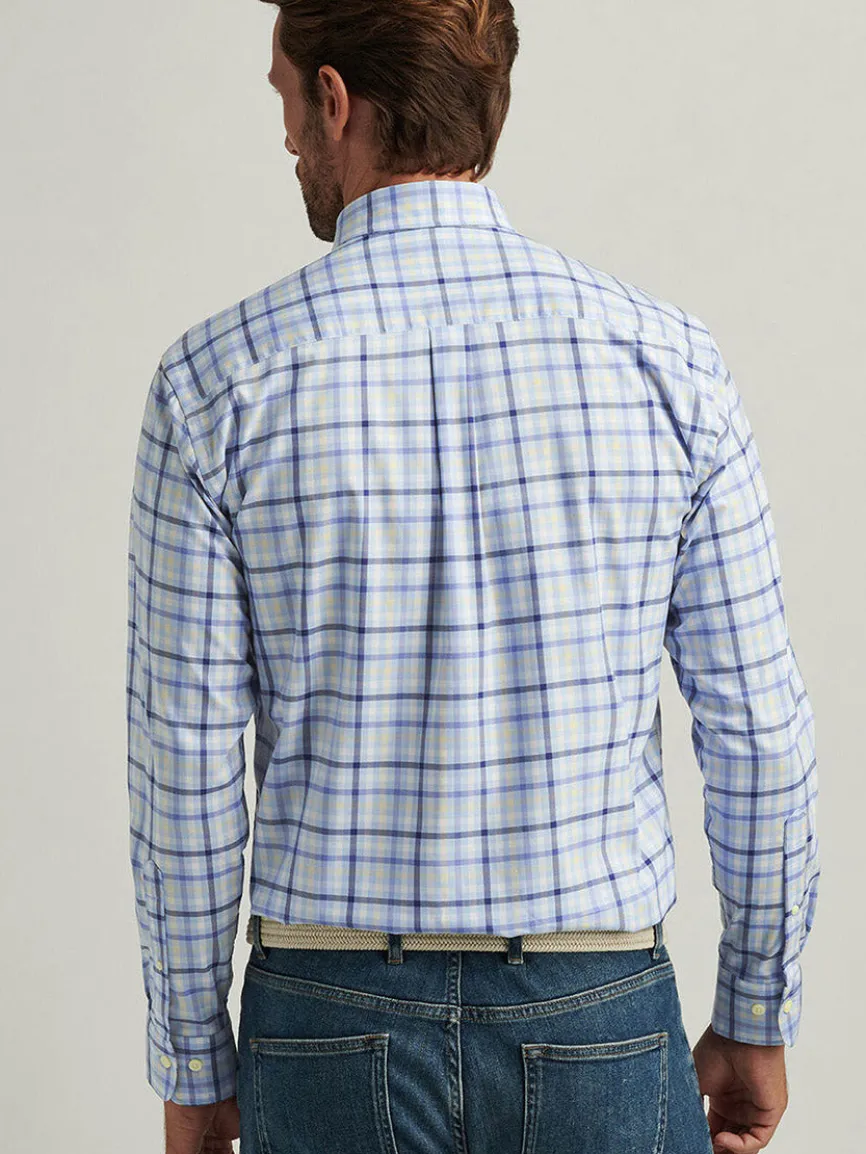 Peter Millar Chambly Crown Lite Cotton-Stretch Sport Shirt in Morning Blue