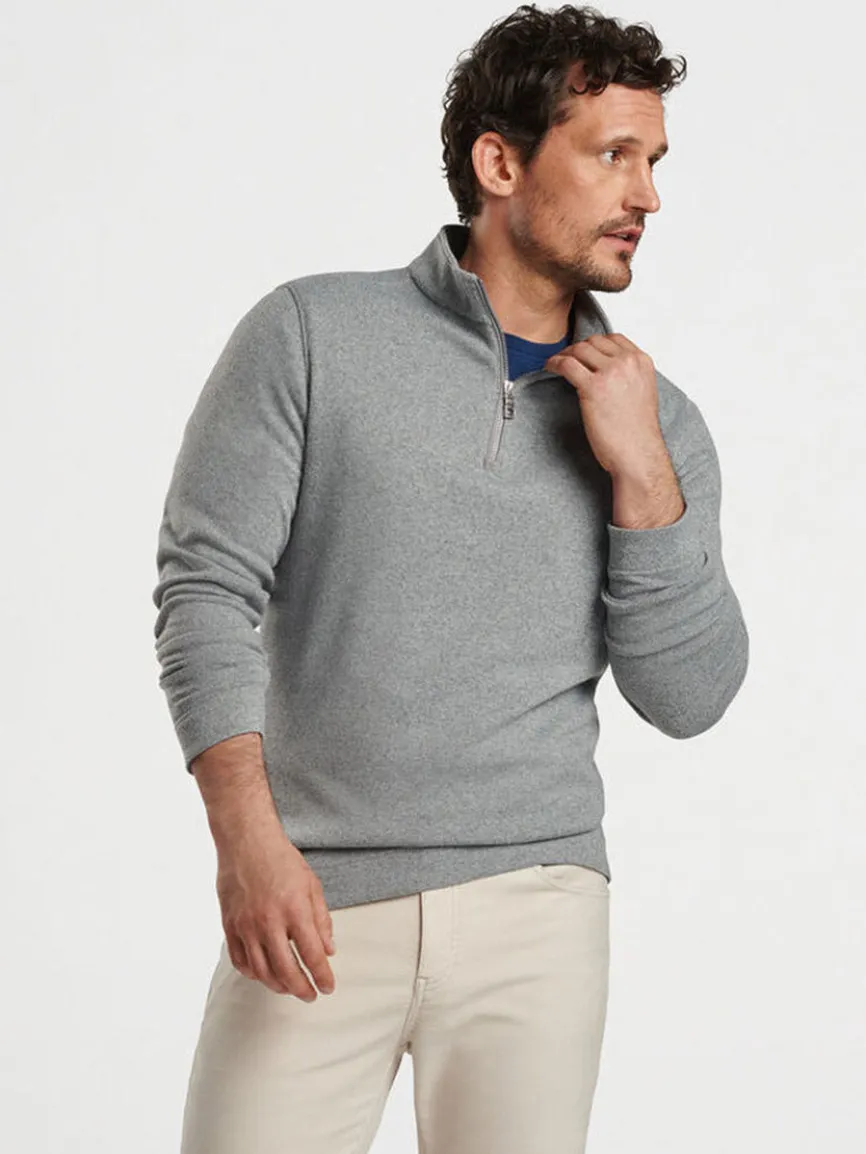 Peter Millar Crown Sweater Fleece Quarter-Zip in Gale Grey