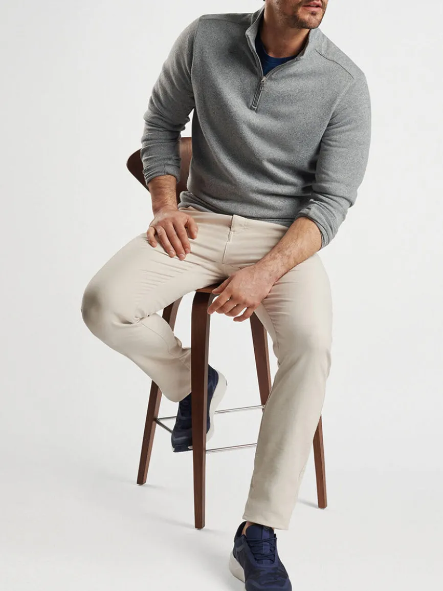 Peter Millar Crown Sweater Fleece Quarter-Zip in Gale Grey