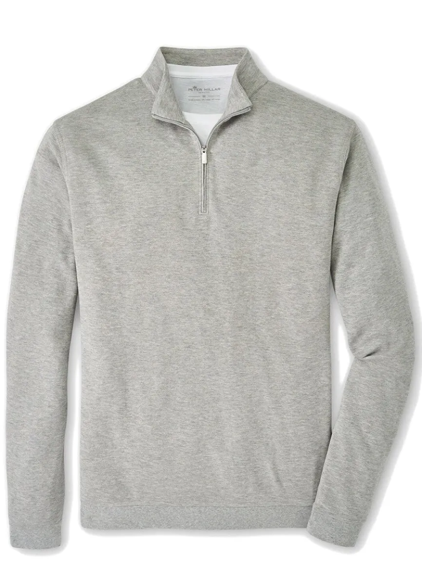 Peter Millar Crown Comfort Pullover in Light Grey
