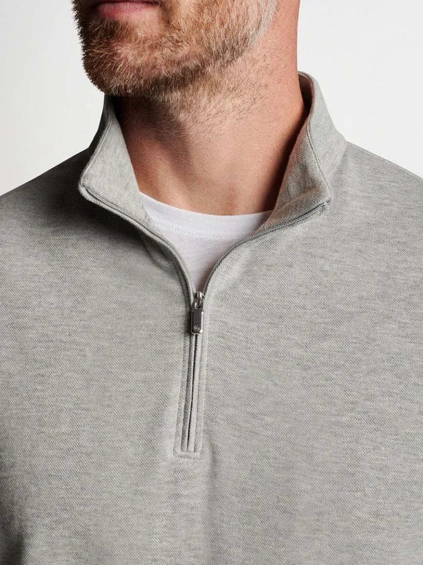 Peter Millar Crown Comfort Pullover in Light Grey