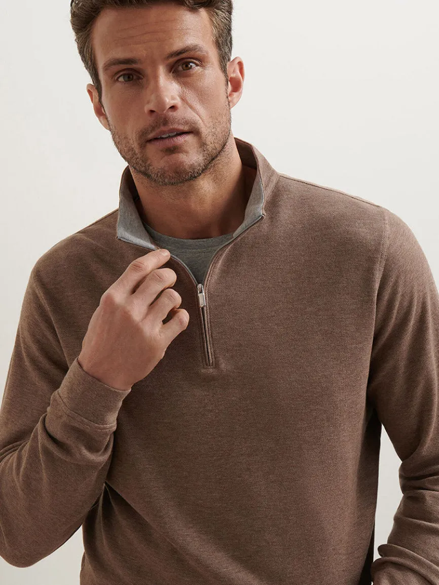 Peter Millar Crown Comfort Pullover in Poplar Brown