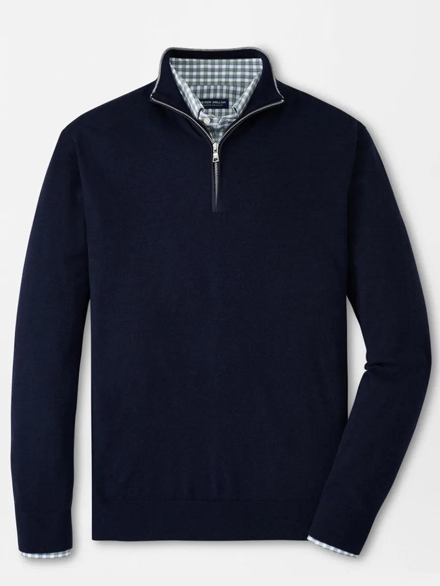 Peter Millar Excursionist Flex Quarter-Zip in Navy