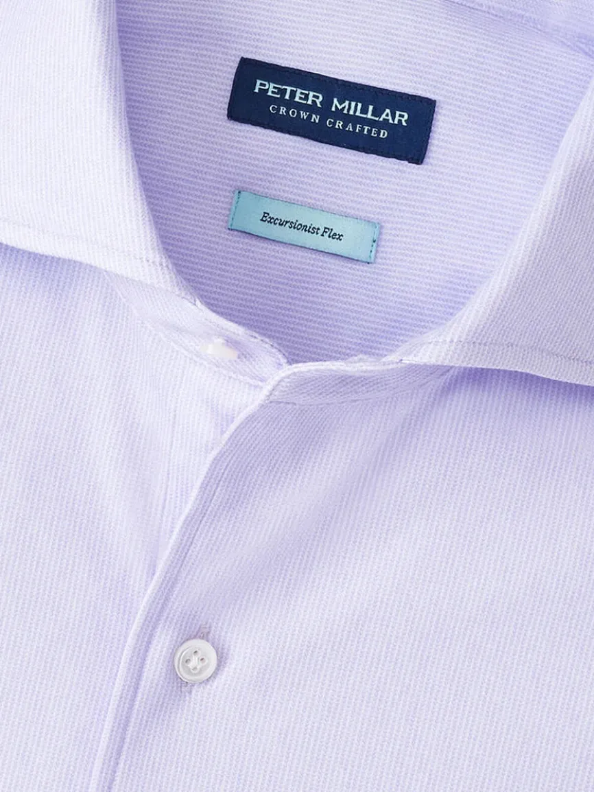 Peter Millar Excursionist Flex Micro Print Shirt in Wisteria