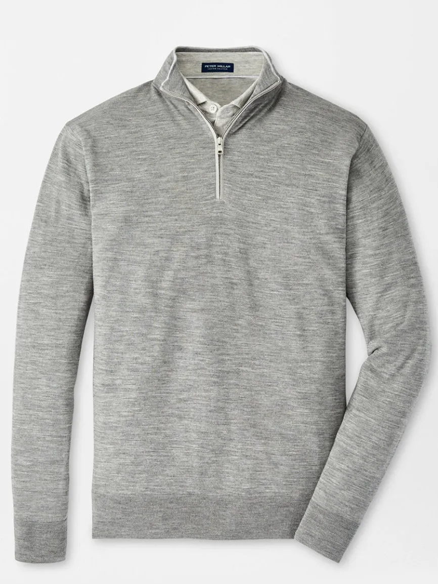 Peter Millar Excursionist Flex Quarter-Zip in Gale Grey