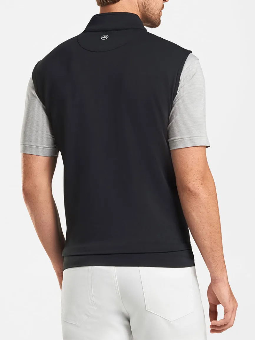 Peter Millar Galway Performance Quarter-Zip Vest in Black