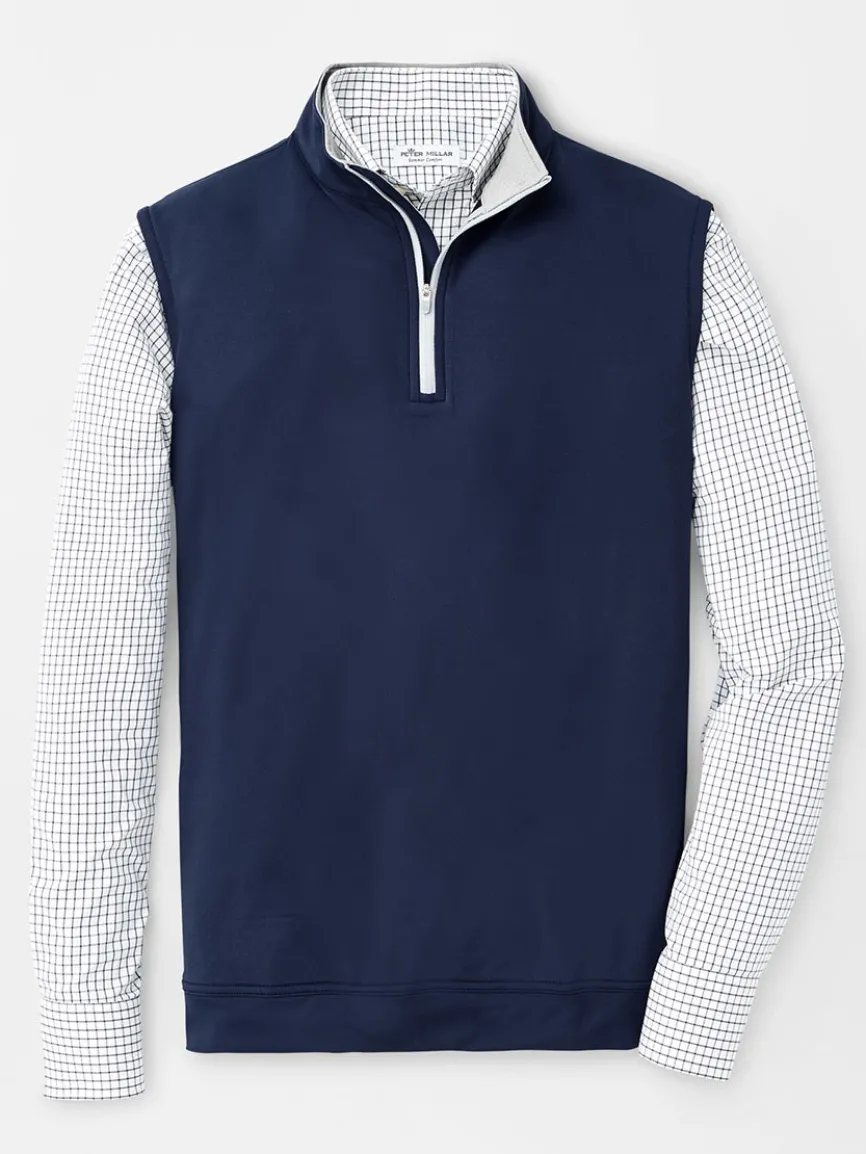 Peter Millar Galway Performance Quarter-Zip Vest in Navy