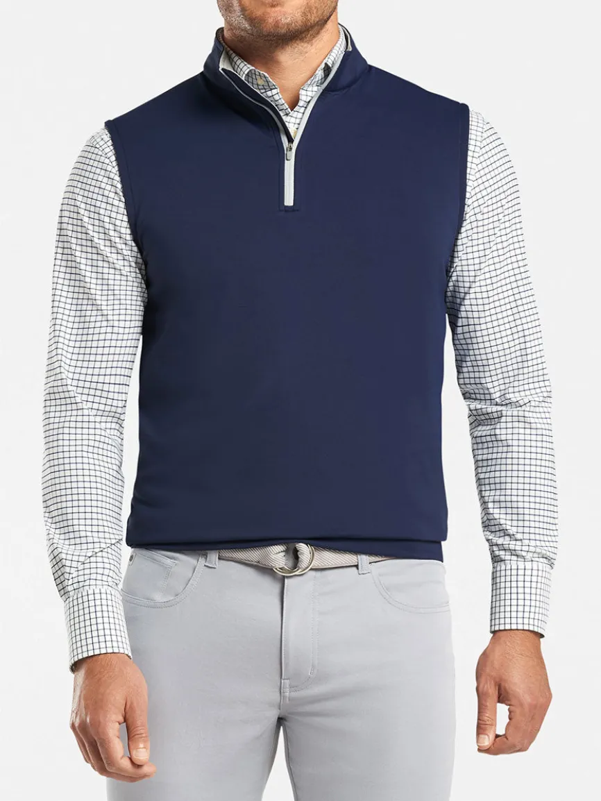 Peter Millar Galway Performance Quarter-Zip Vest in Navy